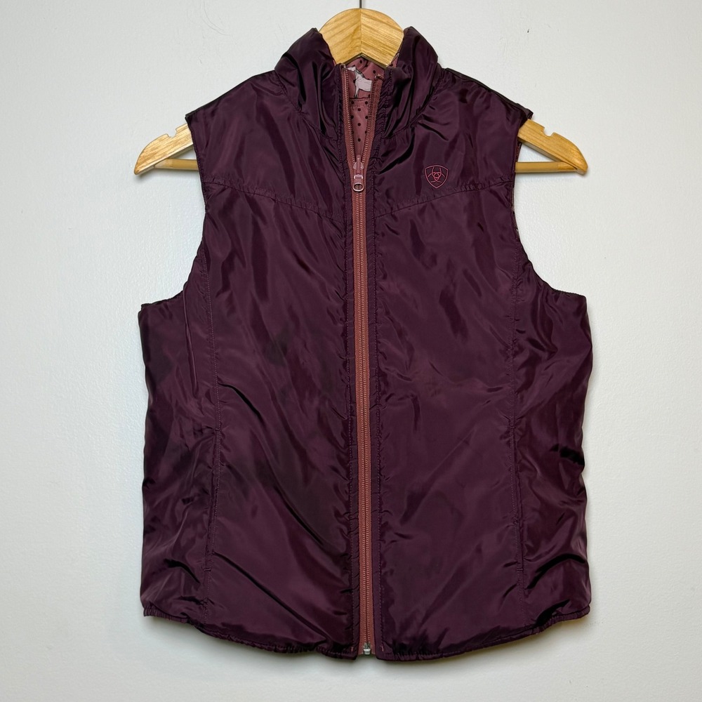 Ariat Girls Bella Reversible Insulated Puffer Vest Wild Ginger Ponies Youth XL - Picture 3 of 9